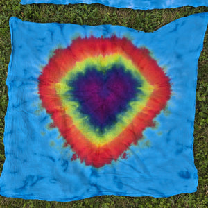 Rainbow Skies Heart 28"x28" Tapestry