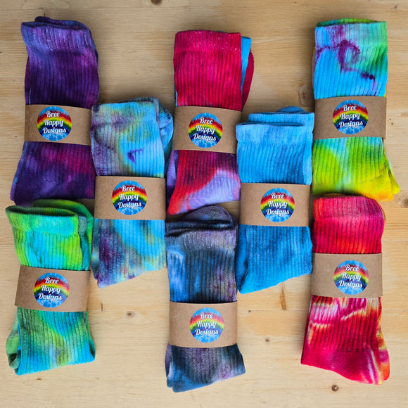 Tie Dye Ice Dyed Socks - Adult Unisex (Multiple Color Options)