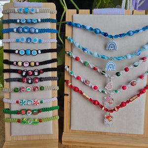 Holiday Christmas Hemp Bracelets and Necklaces