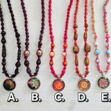 Glass Pendant Hemp Necklaces