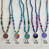 Glass Pendant Hemp Necklaces